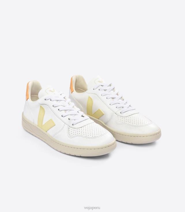 zapatos H28JT59 hombres Veja v-10 cwl melocotón sol blanco